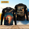 Joycorners Someone I Love is Fishing in Heaven Shirt, Funny Fishing T-shirt, SPF Shirt For Men, Gift For Fisherman
