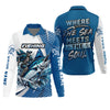 Joycorners Skeleton Fishing Shirts, Where The Sea Meets The Soul, SPF Long Sleeve Shirts, Fishing Shirts For Men