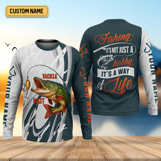 Joycorners Tackle Bait Fishing UPF Shirts, Men's Fishing Shirts Long Sleeve, Presents For Fishermen, Men's Fishing Shirt