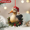 Joycorners Personalized Funny Duck Smoking Acrylic Christmas Ornament – Custom Name Holiday Gift for Hunters & Outdoor Lovers MT1111