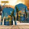 Joycorners Reel In A Cold One Bass Light Beer And Fishing SPF Shirt, Funny Fishing Shirt, Fishing Shirts For Men
