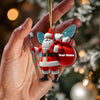 Joycorners Custom Name Santa Dentist Ornament, Dentist Christmas Gift 2D Flat LM2111