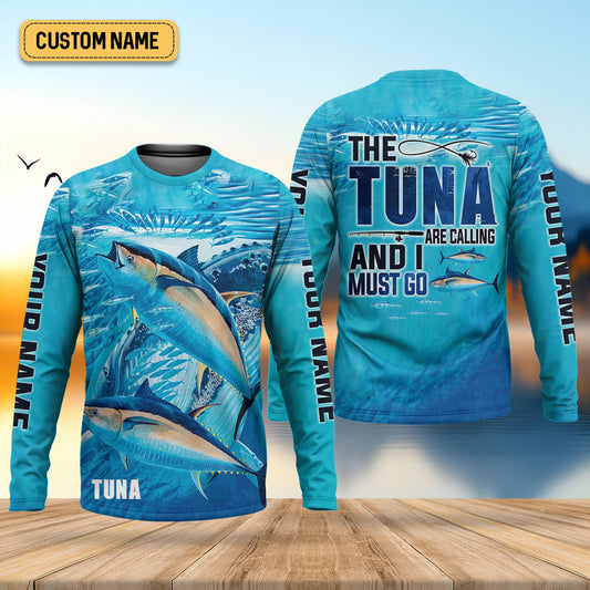 Joycorners The Tuna Are Calling And I Must Go Fishing UPF Shirts, Fishing Gifts For Men, Tuna Fishing Shirts For Men
