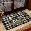 Joycorners Personalized Cow Farmhouse Plaid Doormat (11 Cattle Breeds)