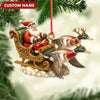 Joycorners Personalized Santa Sleigh Duck Ornament, Custom Name Christmas Gift for Hunters MT1111