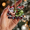 Joycorners Custom Name Santa and Stink Ornament, Santa and Stink Christmas Gift 2D Flat LM2111