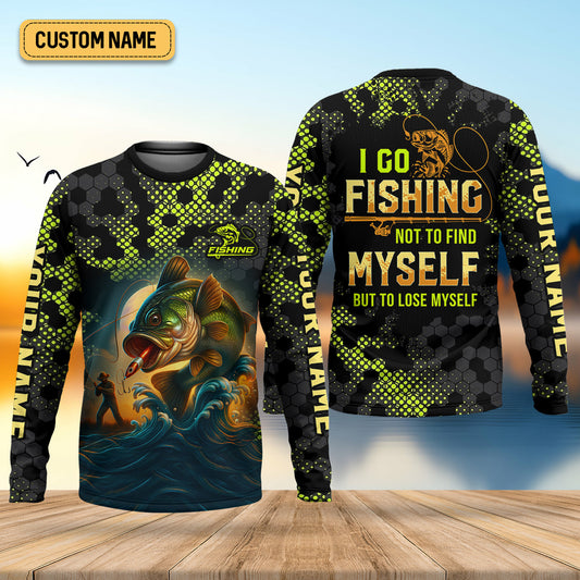 Joycorners I Go Fishing Not To Find Myself But To Lose Myself Funny Fishing Shirt, SPF Shirt For Men, Gift For Fisherman