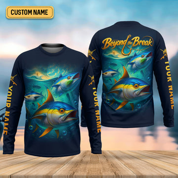 Joycorners Beyond The Break Funny Fishing Shirt, Fishing UPF Shirts, Gift For Fisherman, Men's Fishing Shirt