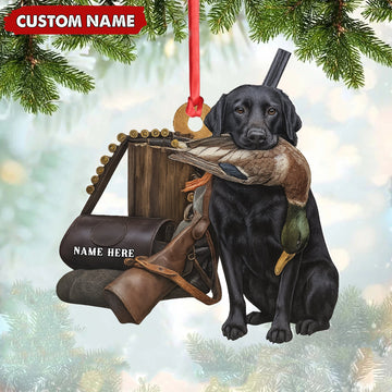 Joycorners Personalized Duck Hunting Dog Ornament – Personalized Acrylic Christmas Decor for Hunters MT1111