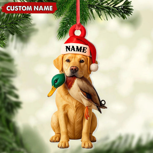 Joycorners Personalized Labrador Retriever Duck Hunting Ornament, Custom Christmas Gift for Hunters MT1111