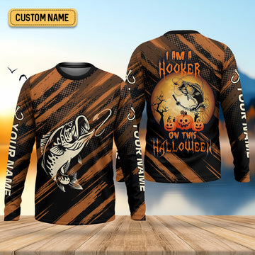 Joycorners I'm A Hooker On This Halloween Fishing UPF Shirts, Funny Fishing Shirt, Fishing Shirts For Men