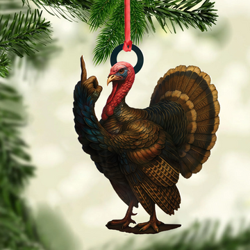 Joycorners Personalized Funny Turkey Acrylic Ornament – Hilarious Christmas Decoration for Hunters MT1111