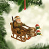 Joycorners Personalized Funny Santa Hunter Acrylic Ornament– Duck Hunting Christmas Wall Art, Santa Claus with Ducks Sleigh, Custom Hunter Gift for Men MT1111