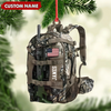 Joycorners Custom Hunting Backpack Acrylic Ornament – Personalized Tactical Gift for Hunters & Veterans MT1111