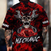 Joycorners Custom Name Skull Wrench Cross Mechanic Shirt Smoking Style Printed Jacket Hoodie All Over Print PT2609