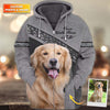 Joycorners Golden Retriever Grey Love Never Walk Alone 3D Custom Name And Dog Full Print Shirts