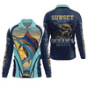 Joycorners Marlin Fishing Shirts, Sunset Serenity, Ocean's Majesty, SPF Long Sleeve Shirts, Fishing Shirts For Men