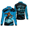Joycorners Just A Casual Day With Bigfoot And His Shark Fishing UPF Shirts, Funny Fishing Shirt, Presents For Fishermen