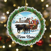 Joycorners Cattle Lover Christmas Santa Cow Family Ornament, Acrylic Ornament (7 Breed Options)