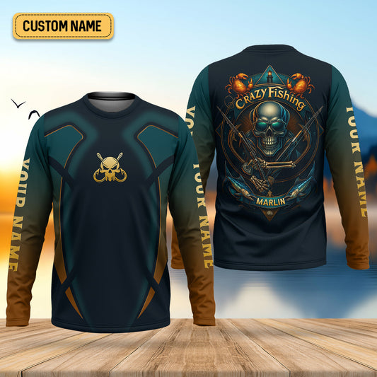 Joycorners Crazy Fishing SPF Shirt For Men, Marlin Tournament Men Fishing Shirt, Gift For Fisherman