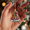 Joycorners Custom Name Santa Book Tree Ornament, Christmas Gift for Book Lover 2D Flat LM2211
