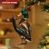 Joycorners Personalized Funny Duck Fukin' Finger Hunting Acrylic Christmas Ornament – Custom Gift for Hunters MT1111