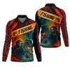 Joycorners Ghost Face Fish Mens Sun Protection Shirts, Fishing Jersey, Fisherman Gift, Fishing Shirts For Men