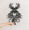 Maxcorners Personalized Deer Hunting and Fishing Metal Sign WITH LED/WITHOUT LED – Rustic Cabin Wall Decor, Gift for Hunters and Anglers MT0110