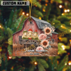 Joycorners Personalized Rustic Barn Black Angus Christmas Acrylic Ornament