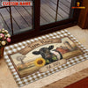 Joycorners Cow Farm Name Sunflower Rustic Barn Doormat (10 Cattle Breeds)
