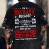 Joycorners Personalized Mechanic Shirt, Custom 'I'm a Mechanic' Shirt for Engineers & Mechanics, Funny Engineer Gift, Custom Name Available PT2609