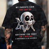 Joycorners Funny Skeleton Mechanic Shirt, My Parents Said I Can Be Anything Unique Humor Apparel for Mechanics and Rebels, Funny Gift for Men PT2609