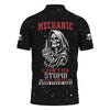 Joycorners Mechanic Skeleton Shirt, Funny Fix Stupid Graphic Tee, Unique Gift for Mechanics, Skull and Bones Design, Humor Apparel for Auto Repair PT2609