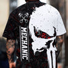 Joycorners Personalized Mechanic Skull Shirt, Unique Gear Design, Gift for Mechanics & Motorheads, Funny Skull Shirt PT2609