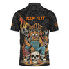 Joycorners Personalized Mechanic Shirt Custom Name Funny Cat Skull Wrench Flames Auto Repair Garage Workwear Tee Car Repair Shirt Gift For Men Dad PT2609