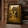 Joycorners Holstein Cows Through Wooden Window Rustic Barn Country Wrapped Canvas Wall Art