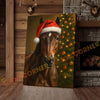 Joycorner Brown Horse Santa Hat Christmas Tree 3D Wrapped Canvas