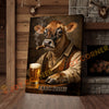 Joycorners Cattle Cow Farmhouse Jersey Cow Drinking Beer Personalized Name Canvas