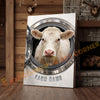 Joycorners Cattle Cow Funny Charolais Cow In Washing Machine Personalized Name Canvas