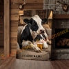Joycorners Cattle Cow Cozy Farmhouse Holstein Cow Relaxing On Sofa Personalized Name Canvas