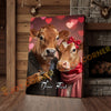 Joycorners Cattle Cow Funny Romantic Jersey Couple Personalized Name Canvas