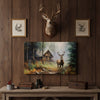 Joycorner Rustic Cabin Woodland Buck Autumn Landscape Canvas