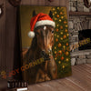 Joycorner Brown Horse Santa Hat Christmas Tree 3D Wrapped Canvas