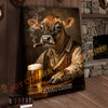 Joycorners Cattle Cow Farmhouse Jersey Cow Drinking Beer Personalized Name Canvas