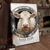 Joycorners Cattle Cow Funny Charolais Cow In Washing Machine Personalized Name Canvas