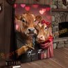 Joycorners Cattle Cow Funny Romantic Jersey Couple Personalized Name Canvas