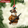 Joycorners Personalized Duck Hunter Snowman Ornament, Custom Name Christmas Decoration for Hunters MT1111