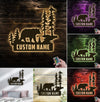 Maxcorners Personalized Bear Metal Sign WITH LED/WITHOUT LED Light Custom Name Mountain Scene Wall Art Cabin Lodge Rustic Decor Gift MT0110