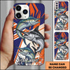 Joycorner Fishing Dynamic Splash Comic Style Personalized Name 3D Phone Case (10 Fish Species)