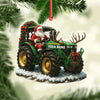 Joycorners Custom Name Santa Tractor Ornament, Farmer Christmas Tree Decor, Personalized Farm Gift MT1111